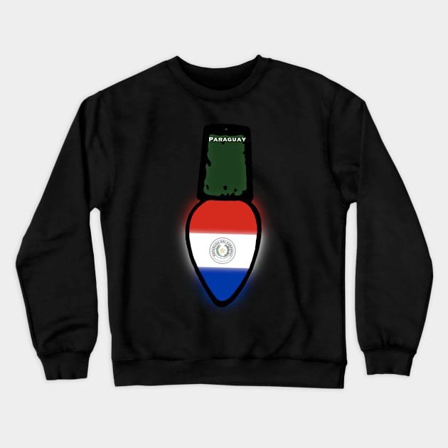 Paraguay Flag Christmas Light Crewneck Sweatshirt by SoLunAgua